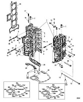 Блок цилиндров 4-Х ТАКТНОГО ПЛМ MERCURY 135 Серийный номер от 1B2270001 до 1B381711