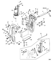 Кронштейн транца 2-Х ТАКТНОГО ПЛМ MERCURY 90 Серийный номер от 0T980000 до 0T999999