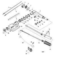 Рукоятка румпеля 4-Х ТАКТНОГО ПЛМ MERCURY F15 Серийный номер от 0P075166  до 0P400999