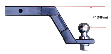 Фаркоп с шаром 50 мм, занижение 4" (100 мм) (Комплект с установкой)