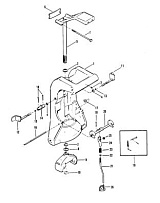 Поворотный кронштейн и блокировка обратного вращения 2-Х ТАКТНОГО ПЛМ MERCURY 50EO Серийный номер от 7208333 до 0A721307