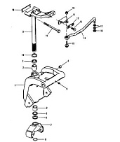Поворотный кронштейн (длинный вал-S/N-0C160936 и выше) 2-Х ТАКТНОГО ПЛМ MERCURY 50EO Серийный номер от 0B122930 до 0D000749