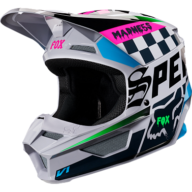 Мотошлем подростковый Fox V1 Czar Youth Helmet Light Grey