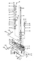 Корпус коробки передач (DR/ SHAFT)(BIGFOOT)(SEAPRO/MARATHON/PONTOON) 2-Х ТАКТНОГО ПЛМ MERCURY 55 Серийный номер от 9741042 до 9885344