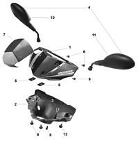 Облицовка руля и зеркала СКУТЕРА STELS VORTEX 150
