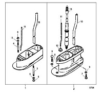 Удлинитель корпуса приводного вала 2-х тактного ПЛМ MERCURY 25 М Серийный номер от 0N018456 до 0N055504
