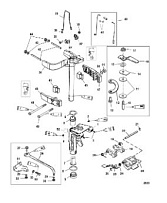 Поворотный кронштейн 4-Х ТАКТНОГО ПЛМ MERCURY F15 Серийный номер от 0P075166  до 0P400999