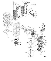 Впускной коллектор и резонатор 2-Х ТАКТНОГО ПЛМ MERCURY 90 Серийный номер от 0T980000 до 0T999999