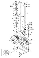 Корпус коробки передач, приводной вал 2.31:1 0T622484/ 0P222544 и ниже 2-Х ТАКТНОГО ПЛМ MERCURY 55 Серийный номер от 0G760300 до 0T979999