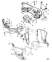 Задний обтекатель 4-Х ТАКТНОГО ПЛМ MERCURY 135 Серийный номер от 0P464488 до 0P514868