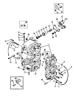 Блок цилиндров и картер 2-Х ТАКТНОГО ПЛМ MERCURY 50EO Серийный номер от 0D000750 до 0G290584