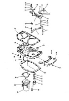 Рычаг переключения передач и выпускная пластина 2-Х ТАКТНОГО ПЛМ MERCURY 50EO Серийный номер от 9385911 до 9469199