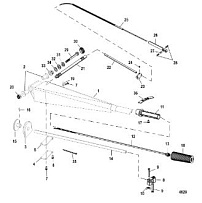 Ручное управление 2-Х ТАКТНОГО ПЛМ MERCURY 75 Серийный номер от 1B000000 и выше