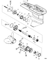 Корпус шестерни, Prop 2.31:1 USA 0T627235/BEL 0P215669 и выше 2-Х ТАКТНОГО ПЛМ MERCURY 90 Серийный номер от 0P017000 до 0P325499