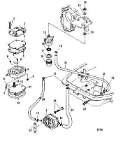 Топливный насос 2-х тактного ПЛМ MERCURY 25 М Серийный номер от 0N018456 до 0N055504