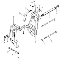 Кронштейн транца 2-Х ТАКТНОГО ПЛМ MERCURY 90 Серийный номер от 9506481 до 9589038