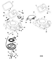 Ручной стартер 4-Х ТАКТНОГО ПЛМ MERCURY F15 Серийный номер от 9973100 до 0P016999