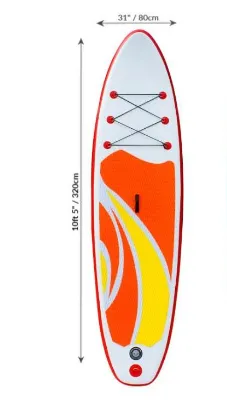 Надувная доска для sup-бординга KROSTEK №2 (Оранжевый/Желтый)