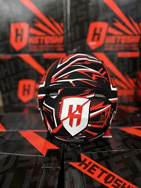 Шлем кроссовый детский HETOSHI Cross-Kids KY-B12 цв.Красно-черно-белый Матовый р.Y-S