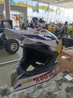 Шлем кроссовый HETOSHI RED BULL XD1-86 цв. Бело-фиолетовый р. M 