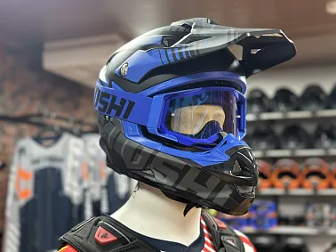 Шлем кроссовый HETOSHI OF836 EXOSS CROSS PRO MX289 цв.Черно-синий Матовый р.L