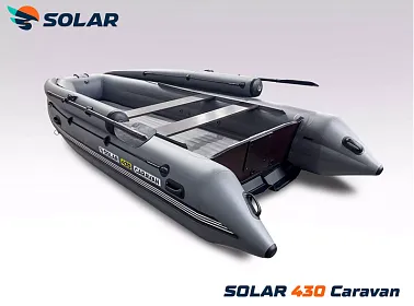 Лодка надувная моторная solar-430 caravan super jet tunnel с фальшбортом