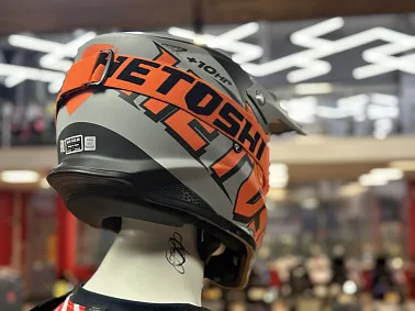 Шлем кроссовый HETOSHI OF836 EXOSS CROSS PRO MX289 цв.Серо-оранжево-черный Матовый р.XXL